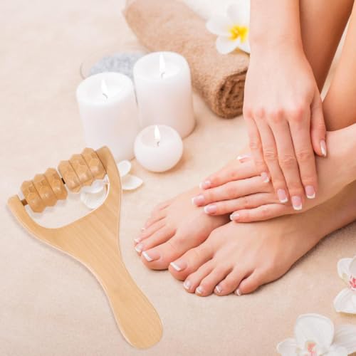 Ciieeo Wooden Massage Roller Tool 3-Piece Set Deep Tissue Massager for Legs Feet Arms Neck and Back - Portable Handheld DIY Wellness Tool for Women
