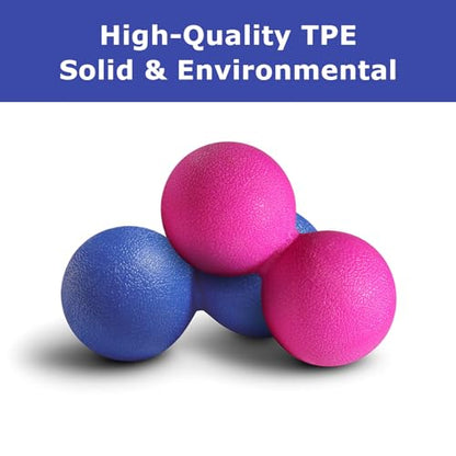 GOGO Peanut Massage Ball for Myofascial Release, Purple Double Lacrosse Fascia Balls for Back Feet Trigger Point Therapy, Deep Tissue - color: Purple