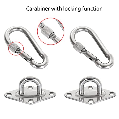 ABuff 1100 lb Heavy Duty Hammocks Hooks, 2 Pcs M8 Yoga & Brazilian Hammock Hanging Kit for Hammock Stands, Ceiling Hook for Hammocks Hanging Kit, Swing Hanging, Wall/Ceiling Mount, Indoor & Outdoor