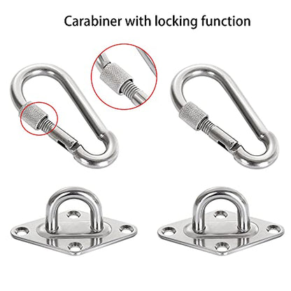 ABuff 1100 lb Heavy Duty Hammocks Hooks, 2 Pcs M8 Yoga & Brazilian Hammock Hanging Kit for Hammock Stands, Ceiling Hook for Hammocks Hanging Kit, Swing Hanging, Wall/Ceiling Mount, Indoor & Outdoor