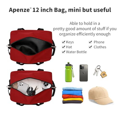 Apenze Small Gym Bag,12 inch Carry On Bag - color: Red, size: 12 inch