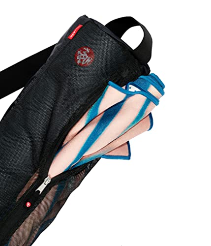 Manduka Breathe Easy Full Zip Yoga Mat Carrier Bag – With Pocket, Adjustable Strap, Suitable for Most Yoga Mats - color: Black