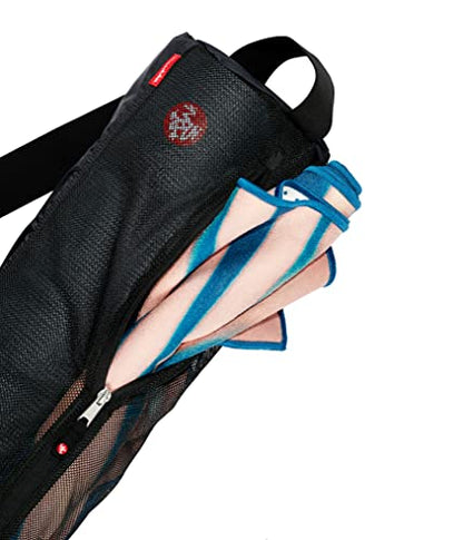 Manduka Breathe Easy Full Zip Yoga Mat Carrier Bag – With Pocket, Adjustable Strap, Suitable for Most Yoga Mats - color: Black