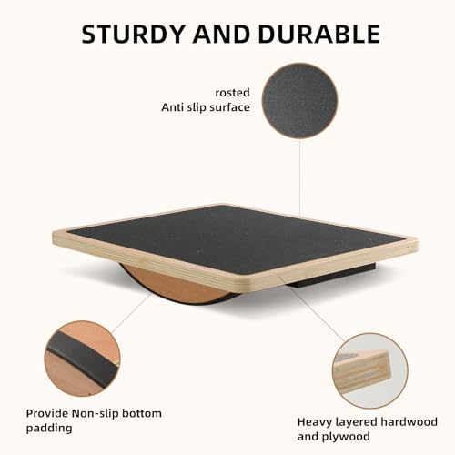 Juoe Balance Board Wobble Board,Balance Toys for Physical Therapy - color: Black