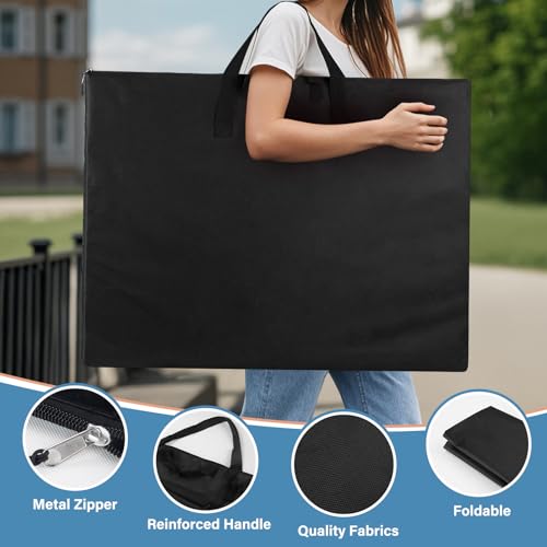 ZKOO 24 x 36 Inch Art Portfolio Bag, Large Size Art Case Light Weight Waterproof Poster Board Storage Bag, Studio Portfolio Tote for Artwork, Poster, Sketch Drawing, Canvas (Black, 2 Pack) - size: 24*36in Black-2PACK