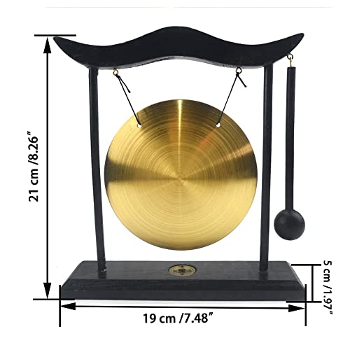 Hooshing Brass Gong Desktop Zen Art Feng Shui Decor, Simple Design - style: Simple Design
