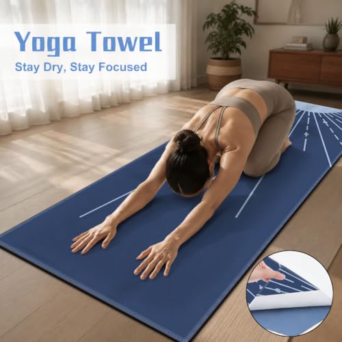Yoga Mat Towel, Hot Yoga Non Slip with 4 Corner Pockets, 70 x 26 in | Soft Absorbent Microfiber With Four Corner Pockets, Fits Over Yoga Mats For Hot Yoga, Pilates, Gym, And Travel - color: Boho Sun-02, size: Small