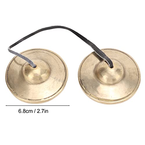 Tibetan Tingsha Cymbals Meditation Chime Bells, 2.7in Brass Strong Sound Penetration Tingsha Cymbals Bells, Lightweight Portable Tingsha Cymbals Bells Om Mane Padme Hum for Percussion Instrument