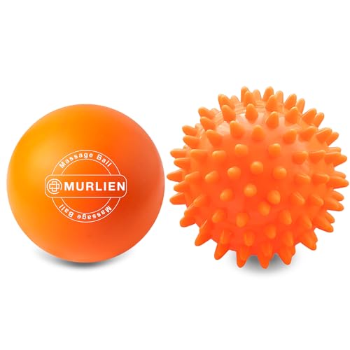 Massage Ball Set, Spiky Ball & Lacrosse Ball for Body Massage, Muscle Relief, Deep Tissue, Myofascial Release, Massager for Neck, Shoulder, Back, Foot or Muscle Tension - Orange | Muscle Relief, Deep Tissue, Myofascial Release, Massager for Neck, Shoulder