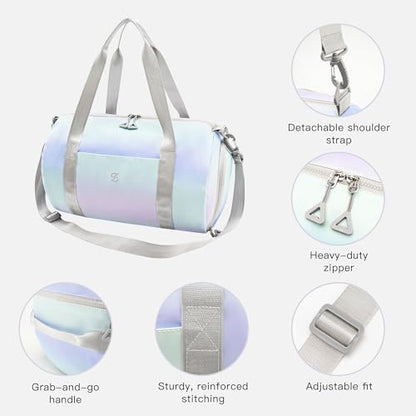 STELLE Dance Bag for Girls Sports Duffle with Shoe Compartment(LM,F) - color: Lilac Mint1