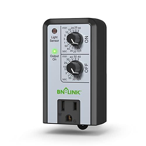 BN-LINK Short Period Repeat Cycle Intermittent Timer, Interval Timer - Day, Night, or 24 Hour Operation, Photocell Light Sensor Dusk to Dawn for Hydroponics Aquaponics Aeroponics - size: U97A