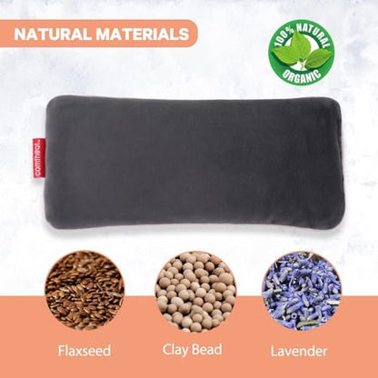 Lavender Weighted Eye Pillow for Yoga Relaxation FSA Eligible HSA | Microwavable Moist Heat Eye Compress Mask Pillow with Washable Cover for Meditation, Yoga, Spa, Sleeping, Migraine Relief - color: Gray (Lavender Scent)