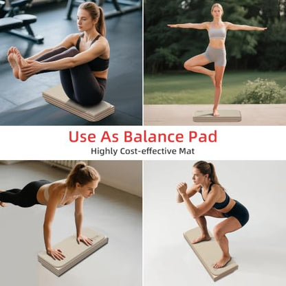 WEILA 1/2 Inch 70"x24" Foldable TPE Yoga Mat, Thick Non Slip Pilates Mat - color: Cinnamon