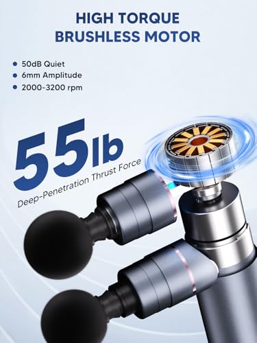 arboleaf Mini Massage Gun Deep Tissue, Portable Percussion Muscle Massager | Dual Head Massage Design Targets Two Muscle Areas at Once for Efficient Deep Tissue Relief and Full-Body Recovery - color: Darkgray