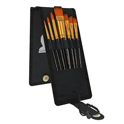 Paint Brush Set, 7 Artist Brushes for Painting with Acrylic, Gouache, Oil and Watercolor. Professional Art Quality on Canvas, Wood, Face and Models. Includes Carrying Case Travel Kit