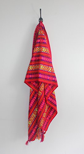 Del Mex Mexican Rebozo Shawl Blanket Doula - color: Red, size: Regular (6 ft x 2.5 ft)