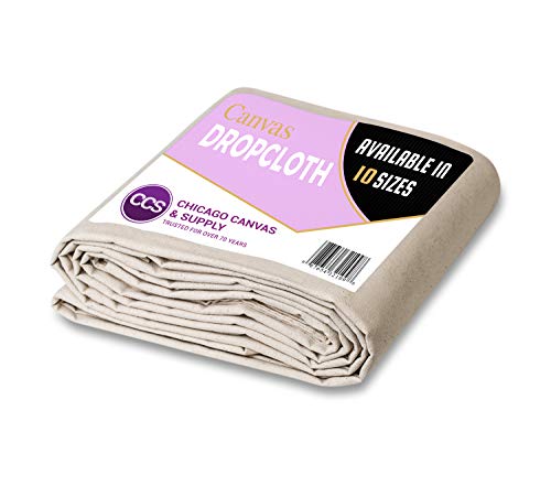 CCS Canvas Drop Cloth (12oz) – Heavy Duty Cotton Duck Cloth Tarp for Curtains, Backdrops, Painting – Washable & Reusable Floor Cover, Dust Sheet for Furniture (Natural, 20x20 Ft) - color: Natural, size: 20 feet x 20 feet