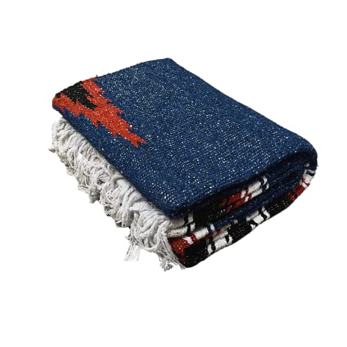 Open Road Goods Mexican Diamond Blanket - XL Heavyweight Yoga Blanket – Handmade in Mexico - Thick Boho Serape Saltillo Style Throw for Beach, Picnic, Home, Camping and More! (Harvest Moon) - color: Harvest Moon