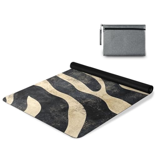 Yoga Mat with Bag Included, Non Slip Fitness Workout Mat, Foldable Suede Rubber Yoga Mat for Yoga Pilates and Fitness, 70.8" L x 26" W x 1mm - color: B189