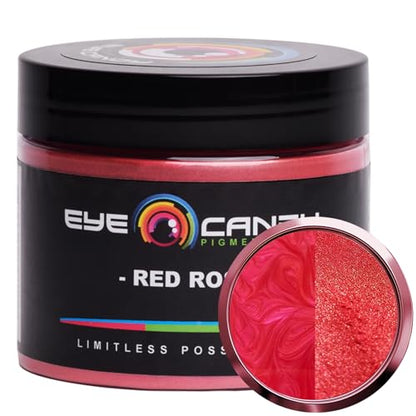 Eye Candy Pigments Premium Red Mica Powder - Red Rose (50gr) - for Epoxy, Resin, Soap, Paint, Woodworking, Acrylic Pouring, Bath Bombs, Fishing Lures - DIY Arts and Crafts Additive - color: Red Rose