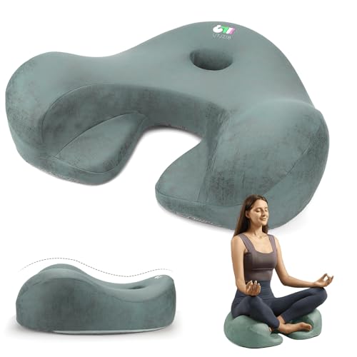 Meditation Cushion Memory Foam Floor Pillow for Cross Legged Sitting - color: Bule