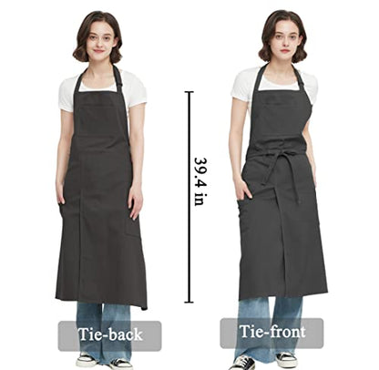 Pottery Apron Split Leg,100% Cotton Artist Apron 3 Pockets for Women Men,Ceramics Clay - color: Black, size: 39" long