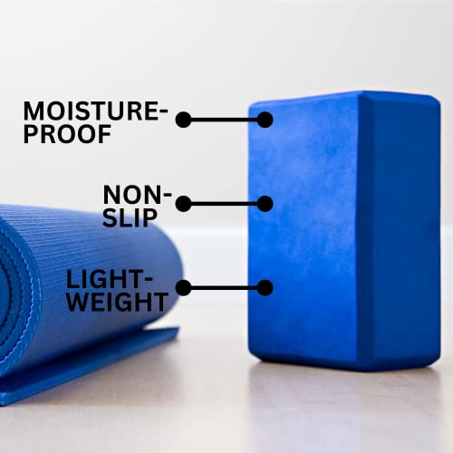 Golberg Foam Yoga Block – For Fitness, High Intensity Support and Improving Strength or Flexibility Pink/Green/Dark Green/Purple/Blue – 1/2/4 Pack - color: 2 Pack Purple