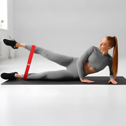 2 Pack 10lb & 15lb Resistance Bands for Legs and Butt, Fabric Exercise Loop Bands Yoga, Pilates, Rehab, Fitness and Home Workout, Strength Bands for Booty