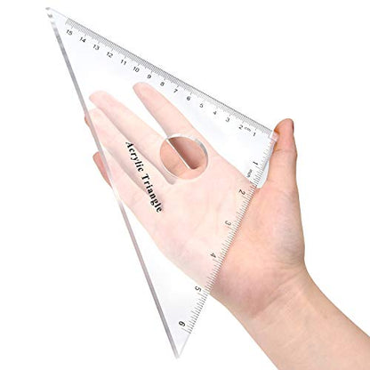 Coopay Large Triangle Ruler Set Square, 30/60 and 45/90 Degrees, Circular Hollow - size: Circular Hollow