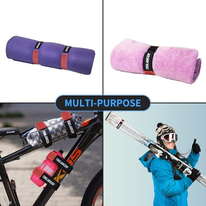 Bike Rack Straps, 4-Pack Trilancer Bike Wheel Stabilizer Strap 26'' x 1.5'' - color: Red, size: 26'' (4 Pcs)