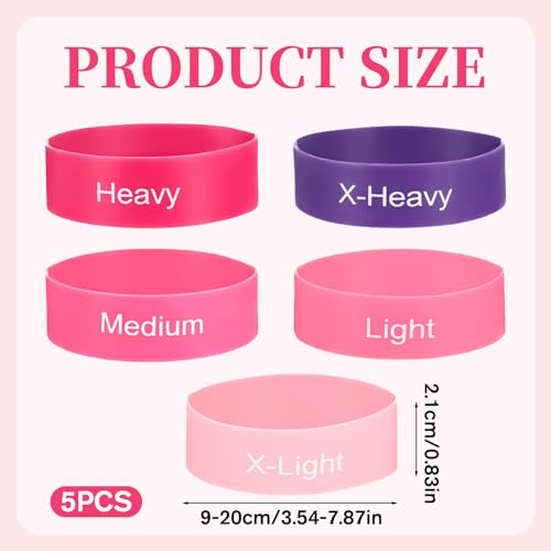 TIESOME 5 PCS Toe Bands Big Toe Spacers for Bunion Correction, Toe Stretcher Bands Toe Spacers Resistance Straightener Loop Band with Storage Bag for Women Men(Pink)
