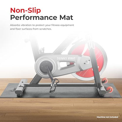Sunny Health & Fitness Equipment Mats, Home Gym Floor Protection, 4 Sizes | Non-Slip, Protects Floors/Equipment, Absorbs Vibration, Sweat-Resistant, High-Density Foam, For Different-Sized Machines - style: Small 51”