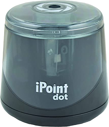 Westcott iPoint Dot Battery Pencil Sharpener | Compact & Battery Powered with Stainless Steel Blades, EZ View Shavings Reservoir, Home, Office, School or Classroom