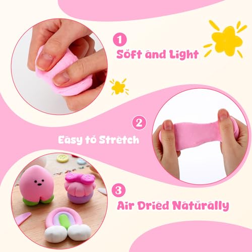 VioraWhite 72 Pcs 38oz Air Dry Clay Bulk Modeling Clay,Light Pink | Ultra Lightweight Foam Modeling Clay for Kids Adults, DIY Gifts Party Arts Crafts, School Project Supplies - color: Light Pink
