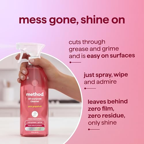 method All-Purpose Cleaner Spray, Pink Grapefruit , 28 fl oz, 4 pack - size: 28 Fl Oz (Pack of 4), style: All Purpose Cleaner Spray