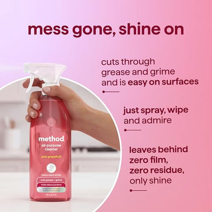 method All-Purpose Cleaner Spray, Pink Grapefruit , 28 fl oz, 4 pack - size: 28 Fl Oz (Pack of 4), style: All Purpose Cleaner Spray
