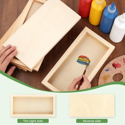 FSWCCK 5 Pack 6 x 12 inch Wood Panel Boards, Unfinished Wood Canvas Panels for Crafts, Painting Canvas, DIY Art Projects, Pouring, Arts Use with Oils, Acrylics - size: 6"X 12" 5 Pack