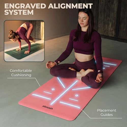 STAASH Premium Yoga Set – PU & Natural Rubber Mat + Towel + Strap + Knee Pad – Non-Slip Grip, Eco-Friendly, Studio Quality - color: Soft pink