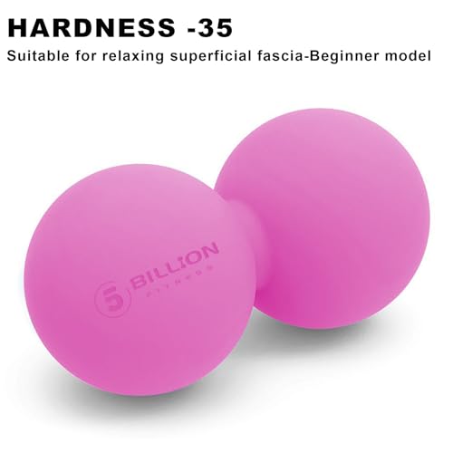 5BILLION Peanut Massage Ball - Double Lacrosse Massage Ball & Mobility Ball for Physical Therapy, Deep Tissue Massage Tool for Myofascial Release, Muscle Relaxer, Pink - color: Pink