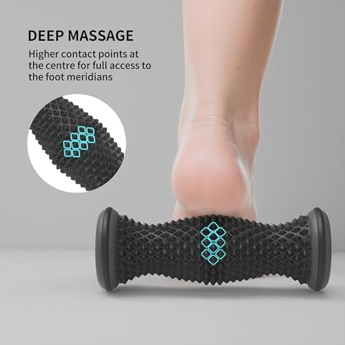 Foot Roller Massager for Plantar Fasciitis Relief, Portable Silent Deep Tissue Massager Tool for Arch and Heel Pain-Black - color: Blak