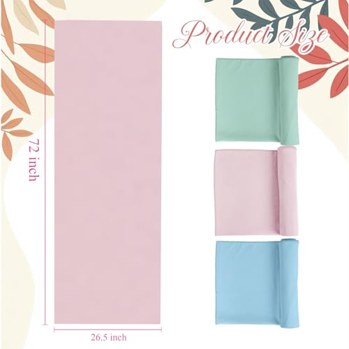 Breling 3 Pack 26"x73" Hot Yoga Mat Towel Pack Non-Slip Yoga Mat Gym Sweat Absorbent Microfiber Towel for Pilates Workout Women Men - color: Blue, Green, Pink