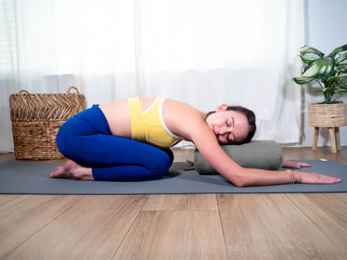 Pranayama Yoga Bolster Meditation Pillow - color: Grey, size: Cylindrical 14" x 6"