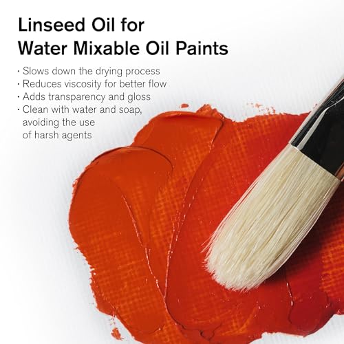 Winsor & Newton Artisan Linseed Oil, 75ml (2.5-oz) bottle | Creates Fatter Paint, Glossy Paint, Increases Flow/Dispersion, Slows Drying Time, Reduces Viscosity, Increases Transparency - color: Artisan Linseed Oil, style: 2.5-oz Bottle