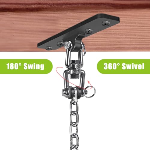 Dolibest Hanging Kits Hammock Chair Hardware, Heavy Duty Swing Hanger with Chain for Indoor Outdoor Playground Hanging Hammock Chair Punching Bags, 4 Screws, 600 LB Capacity, 3.28ft, 360° Rotation - color: Swing Hanger With 39'' Chain