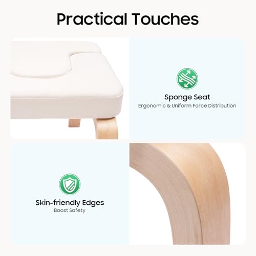Yoga Headstand Stool,Yoga Inversion Chair,PU Sponge & Solid Wood, 440lbs Load-Bearing,Free Standing,Suitable for Beginners & Yoga Practitioners,Fit for Yoga Room, Bedroom, Office, Gym