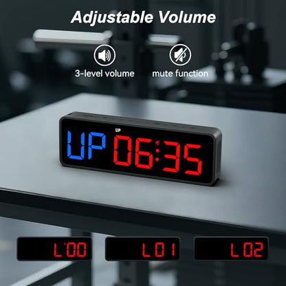 Acedeck Portable Gym Timer Clock: Fitness Digital Clock with Strong Magnet - color: Black
