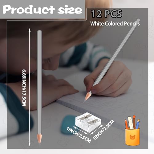 12 Pack Silver Colored Pencils for Kids, Pre-sharpened Art Pencils Back to School Supplies Set, Drawing Sketching Pencils for Students, Teachers, Classroom - color: silver