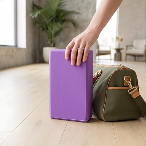 Toyvian Yoga Bricks High Density Eva Block Non-Slip Lightweight Pilates Fitness Gym Workout Stretching Aid 8.97X5.98X2.99 Inch Purple