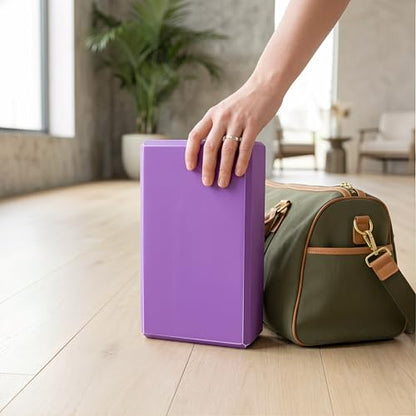 Toyvian Yoga Bricks High Density Eva Block Non-Slip Lightweight Pilates Fitness Gym Workout Stretching Aid 8.97X5.98X2.99 Inch Purple