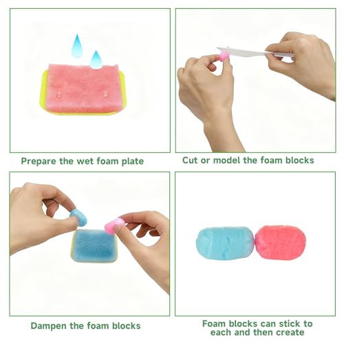 LOLYSIC 2000 Pcs Magic Foam Crafts, Arts and Crafts Magic Foam Corn Craft Kit Bulk Building Blocks Model Valentines Gifts DIY Creativity Supplies